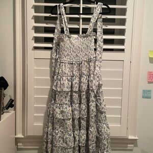Floral Blue and White Women's Dress